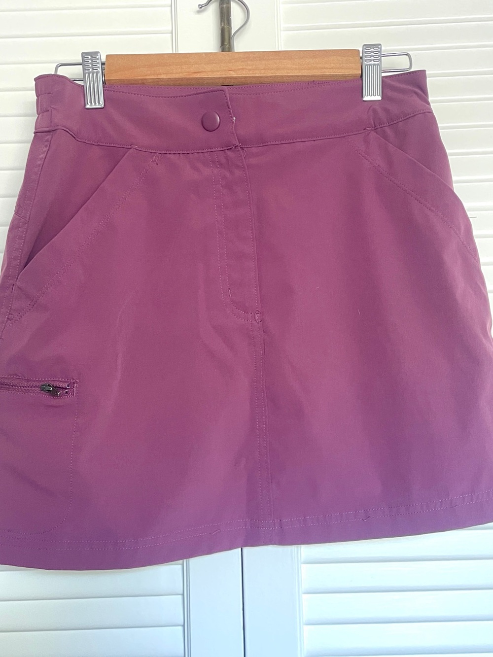 32 Degrees Purple Eggplant Color Active Skort with Zip Pocket